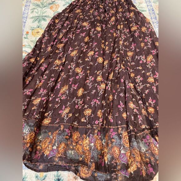 Free People Lysette Maxi Dress M Puff Sleeve Floral Cotton Cottage Core Boho - Picture 7 of 12